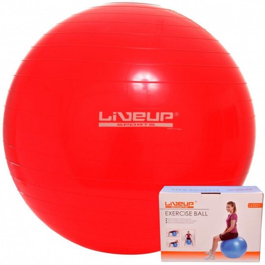 Bola Suica P/ Pilates - 45cm + Bomba de Inflar - LiveUp - Vermelho Menor preço em Bola Suica P/ Pilates - 45cm + Bomba de Inflar - LiveUp - Vermelho