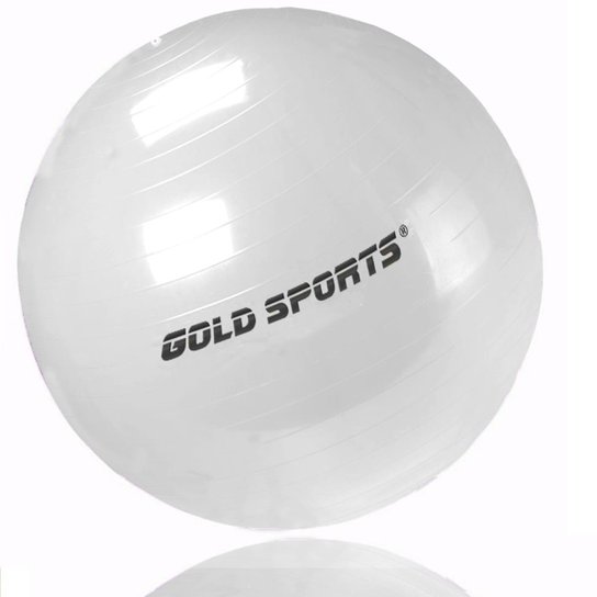 Bola Suiça Pilates Yoga 65cm Som Bomba de Encher Gold Sports Pro - Branco Menor preço em Bola Suiça Pilates Yoga 65cm Som Bomba de Encher Gold Sports Pro - Branco