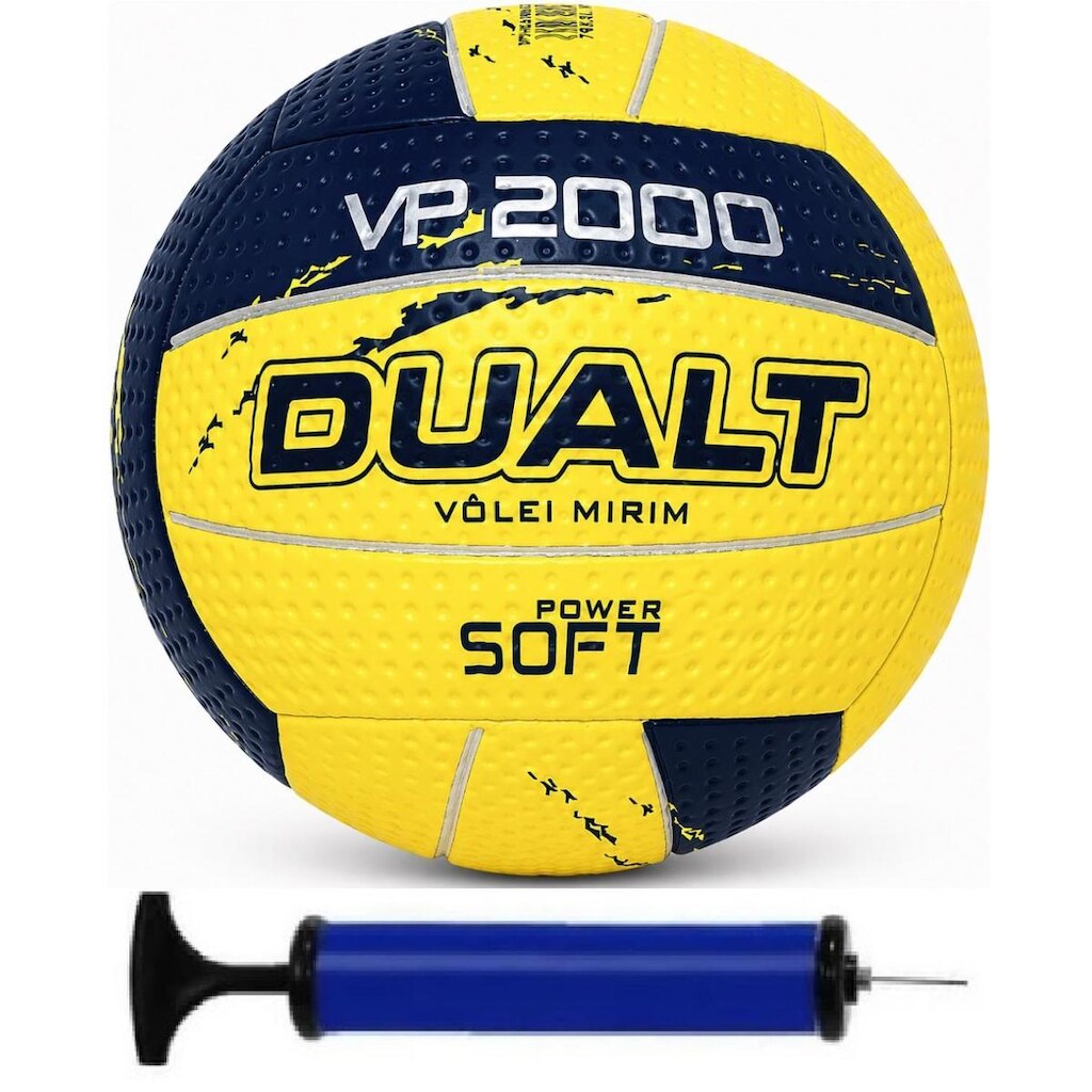 Bola Vôlei Dualt VP2000 Mirim Treino e Recreação + Bomba de Ar