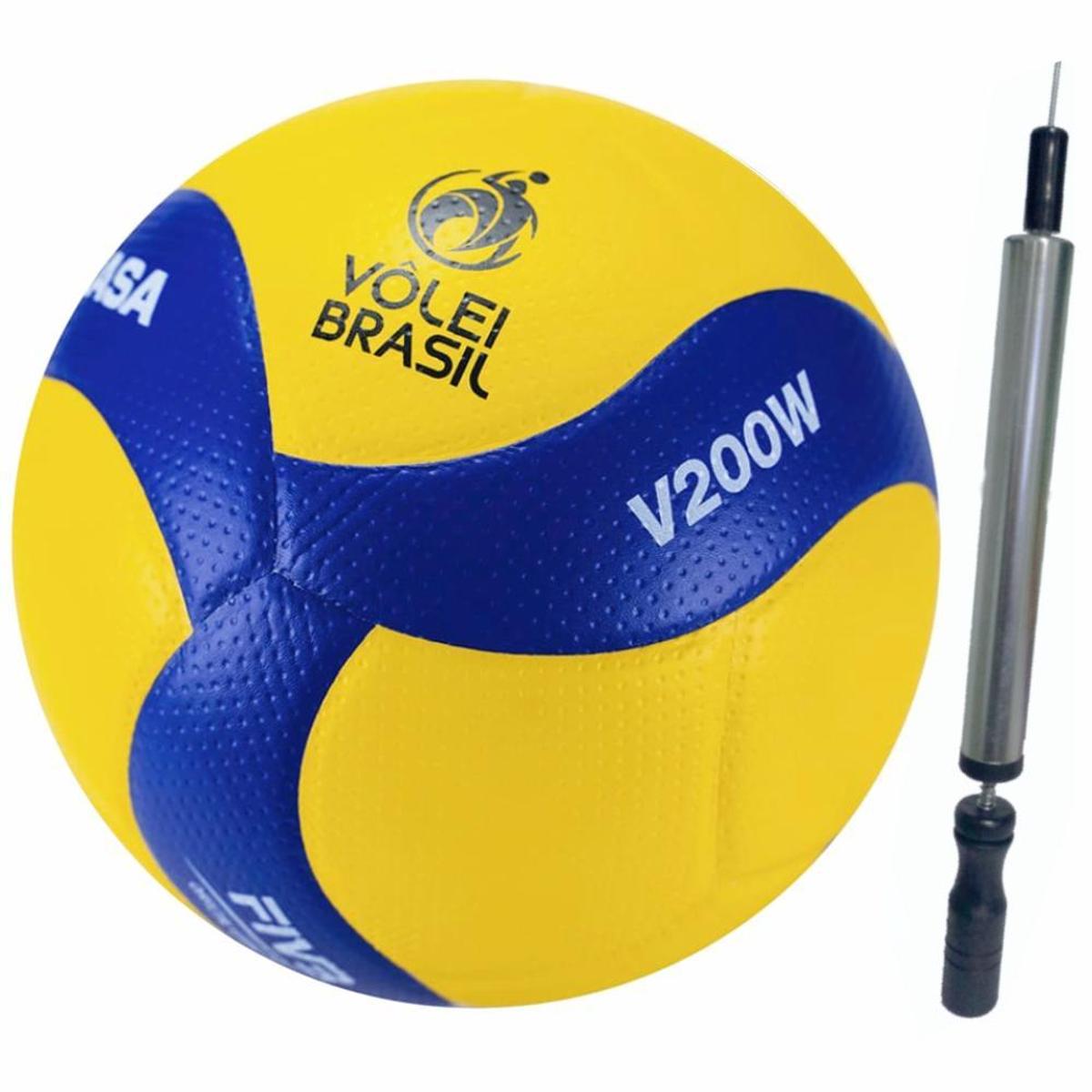 Bola Vôlei Mikasa V200w Aprovada FIVB E CBV Com NF+ Inflador Menor preço em Bola Vôlei Mikasa V200w Aprovada FIVB E CBV Com NF+ Inflador