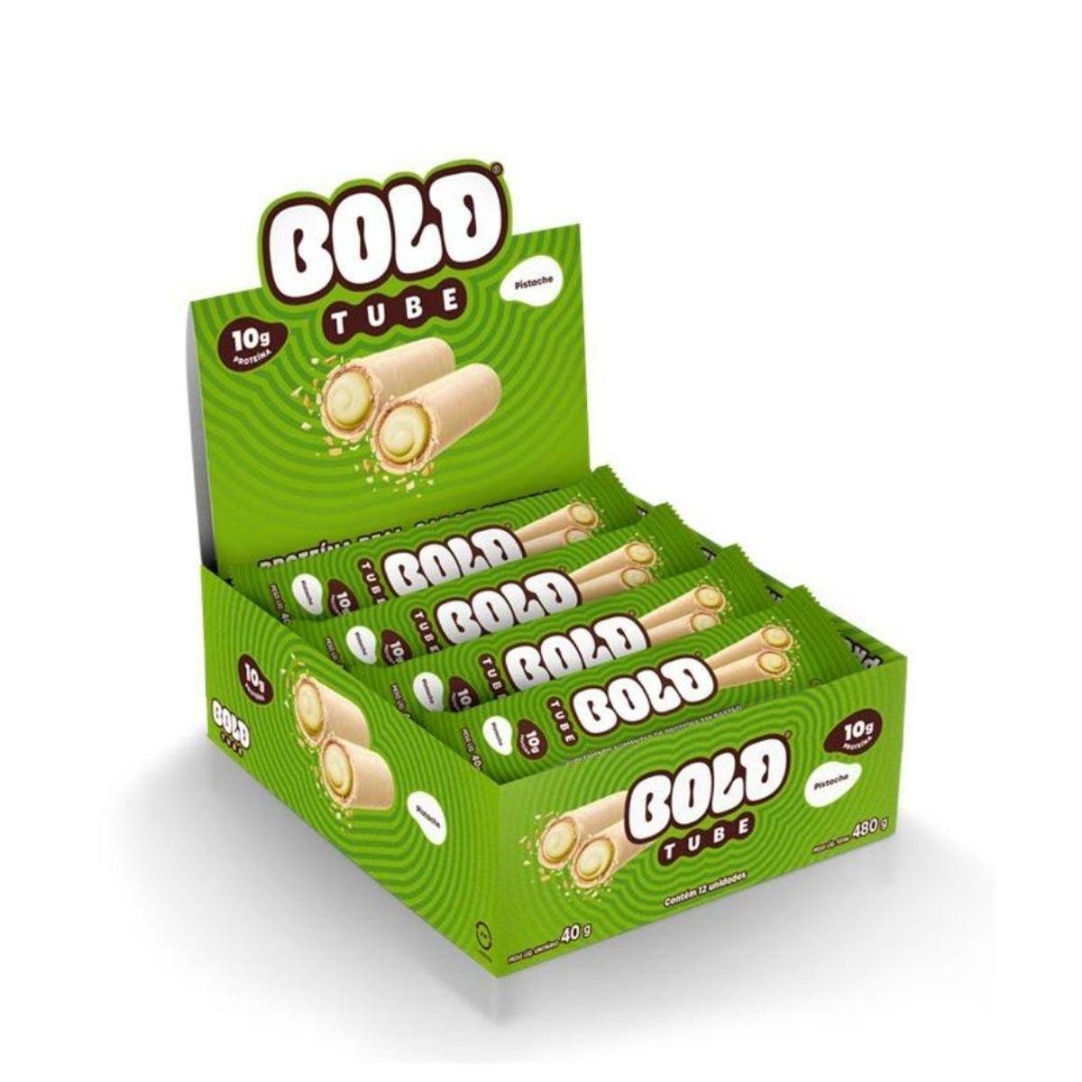 BOLD Tube Chocolate Proteico Pistache - Caixa com 12 unid. Menor preço em BOLD Tube Chocolate Proteico Pistache - Caixa com 12 unid.