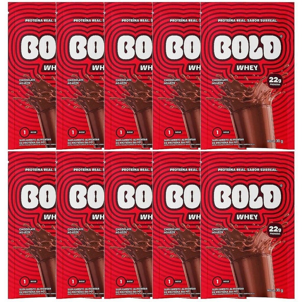 Bold Whey - 10 Sachês 30g Chocolate ao Leite - Bold