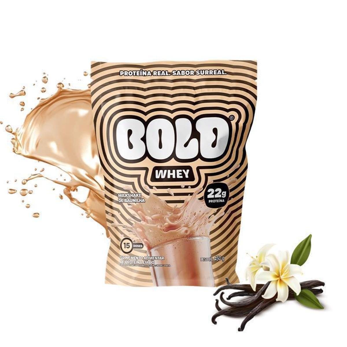 BOLD Whey Milkshake de Baunilha 450g Menor preço em BOLD Whey Milkshake de Baunilha 450g