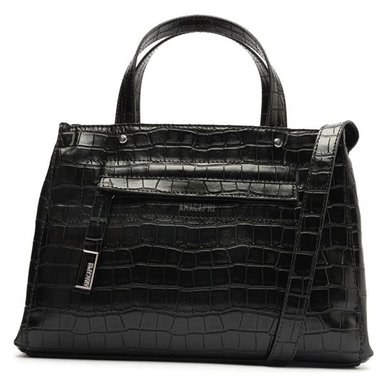 Bolsa Anacapri Tote Croco Feminina - Preto Menor preço em Bolsa Anacapri Tote Croco Feminina - Preto