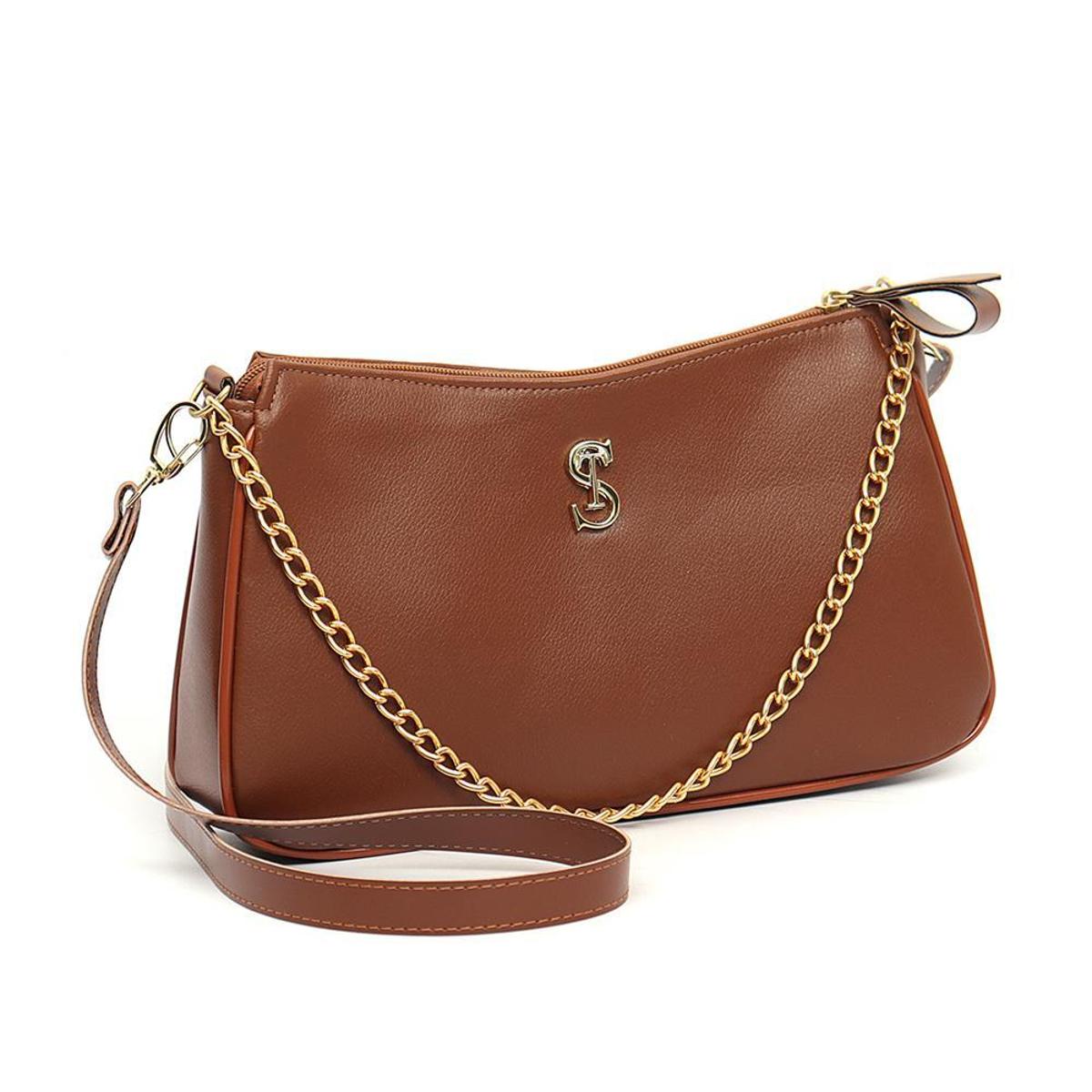 Bolsa Pequena Feminina sl Baguete Preta Santa Lolla Alça Transversal  Detalhe Corrente em Promoção | Ofertas na Americanas