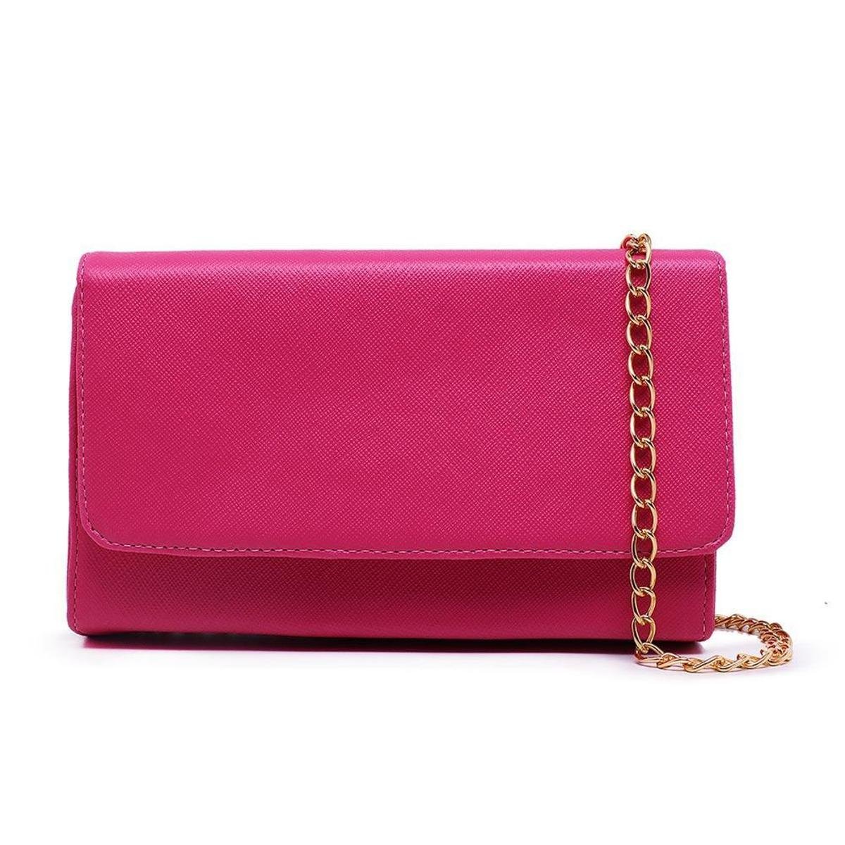 bright pink clutch bolsa
