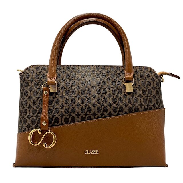 Bolsa Classe Feminina Couro Legítimo Tote Bag Clássica 3354 Preto ...
