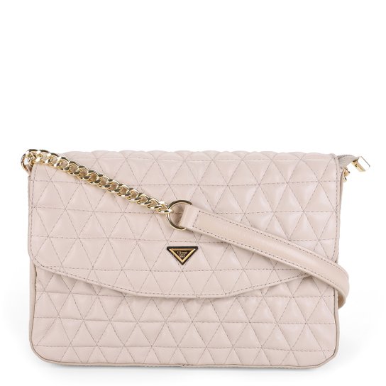 Bolsa Couro Classe Couro Matelassê Feminina - Off White Menor preço em Bolsa Couro Classe Couro Matelassê Feminina - Off White