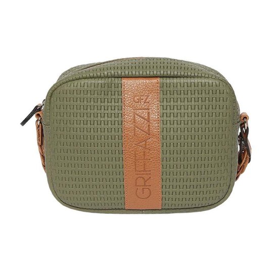 Bolsa de Couro Griffazzi Caramelo - Verde Menor preço em Bolsa de Couro Griffazzi Caramelo - Verde