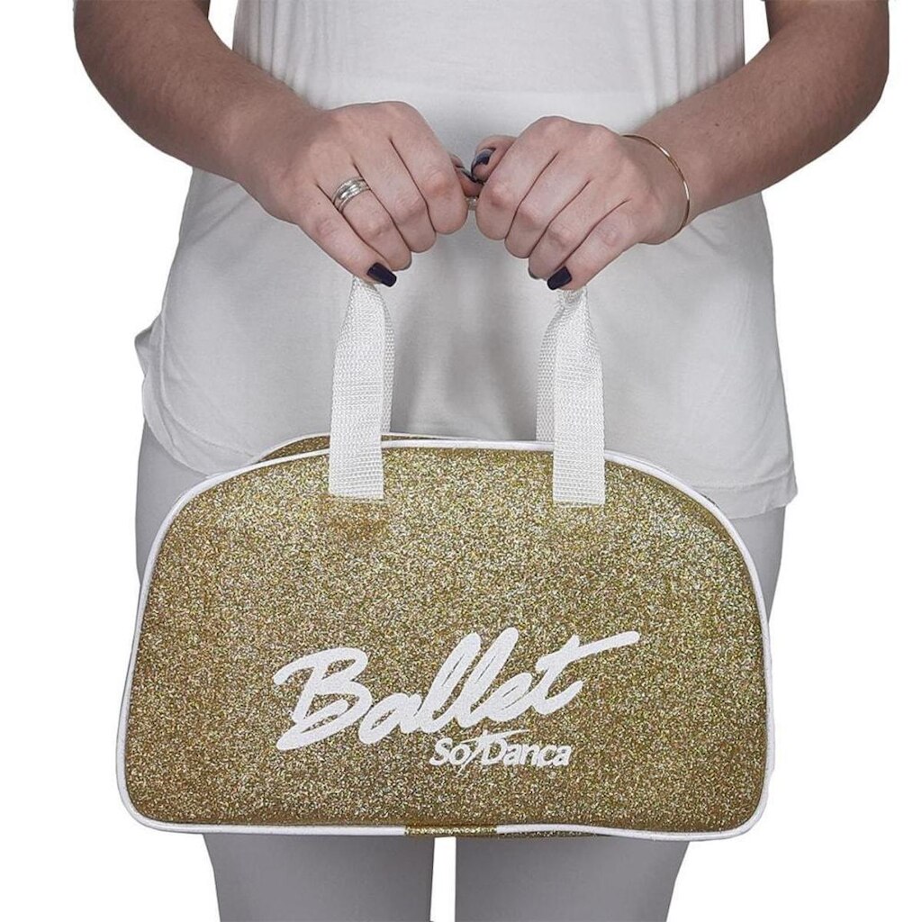 Bolsa de Mão Só Dança BG-762 Com Gliter Dourado F