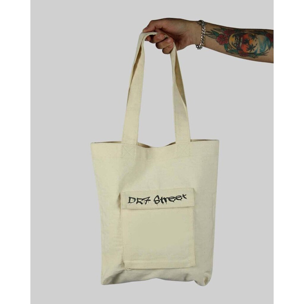 Bolsa DR7 Street Ecobag Cotelê - Grafite/Bege