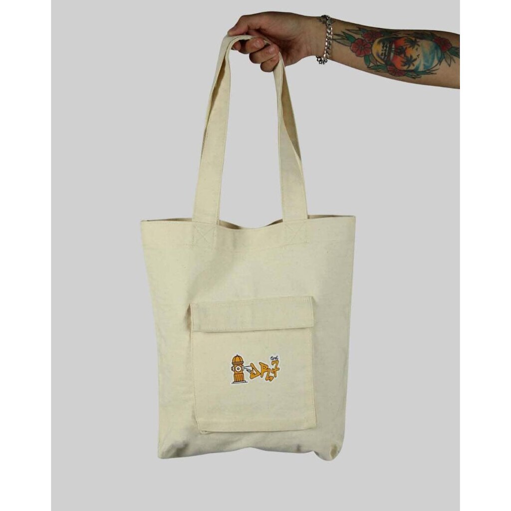 Bolsa DR7 Street Ecobag Cotelê Logo Hidrante - Bege