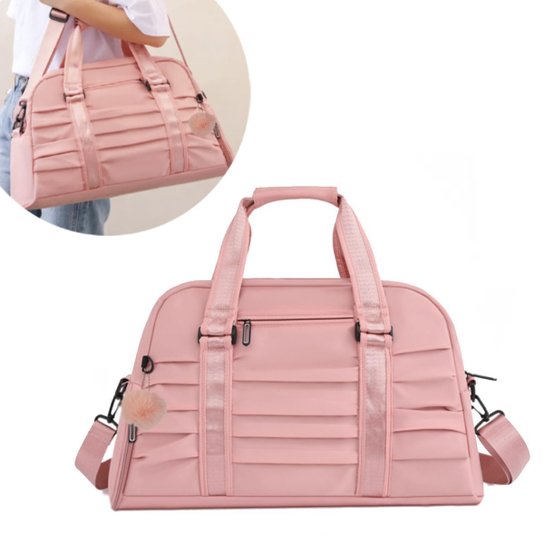 Bolsa Feminina de Viagem Mochila para Notebook Academia Esportiva - Rosa Claro Menor preço em Bolsa Feminina de Viagem Mochila para Notebook Academia Esportiva - Rosa Claro