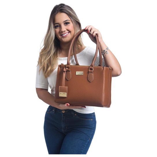 Bolsa Feminina Grande Willibags de Ombro + Alça Transversal - Caramelo Menor preço em Bolsa Feminina Grande Willibags de Ombro + Alça Transversal - Caramelo