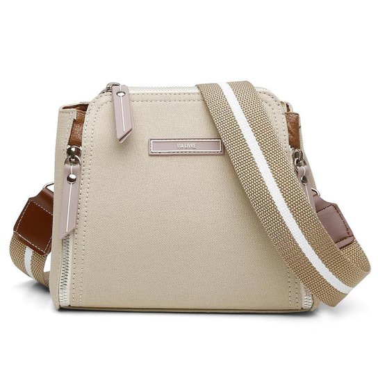 Bolsa Feminina Lona Única Bolsa Transversal Exclusiva Dia a Dia Coloridas - Bege Menor preço em Bolsa Feminina Lona Única Bolsa Transversal Exclusiva Dia a Dia Coloridas - Bege