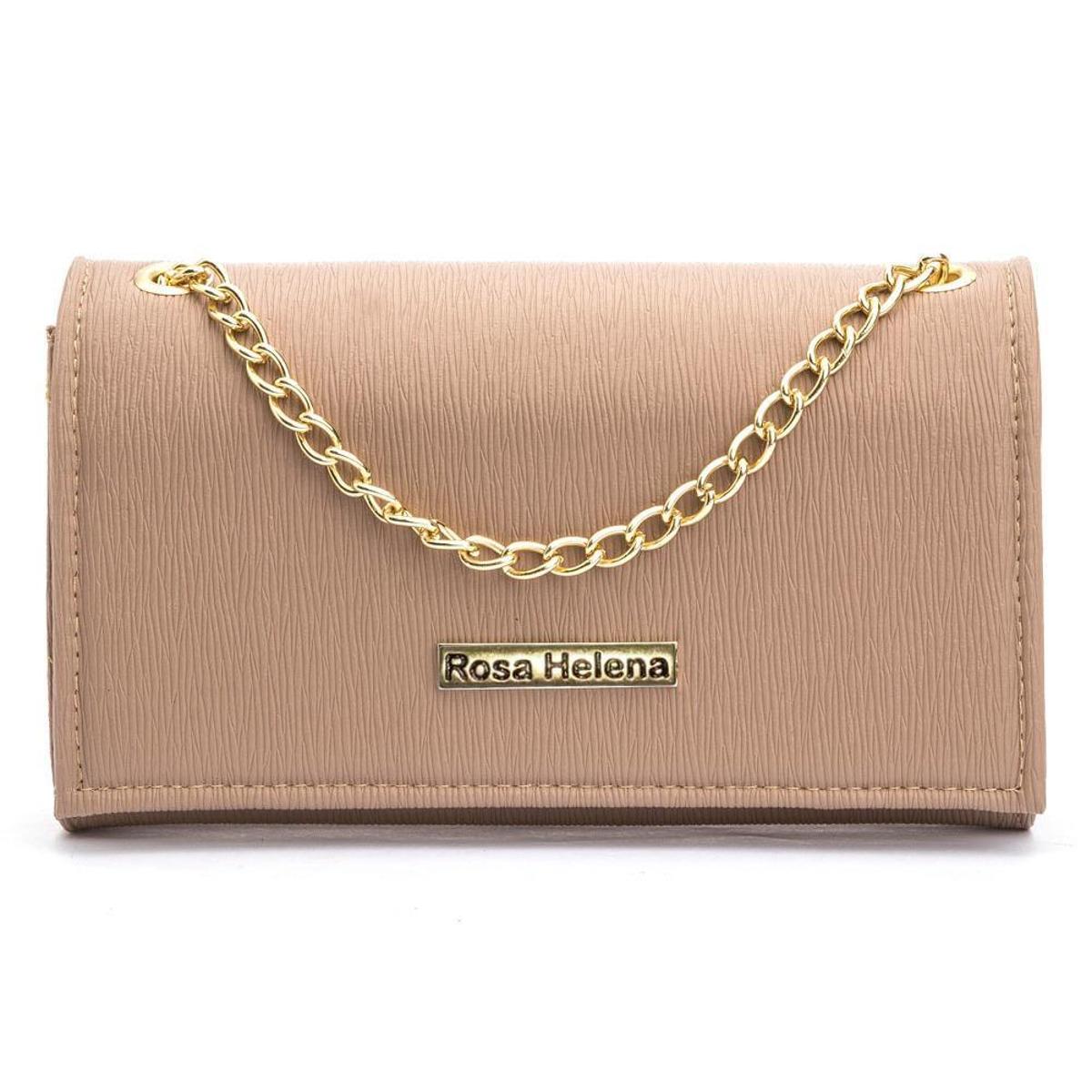 brown bolsa with gold chain