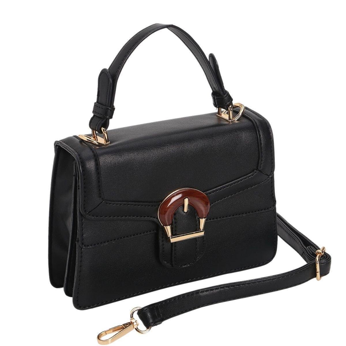 Bolsa Feminina Transversal Pequena Com Alça De Mão Preto - Preto | Netshoes