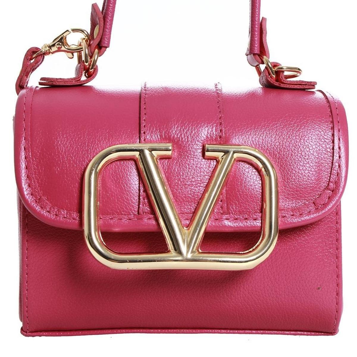 pink and silver bolsa