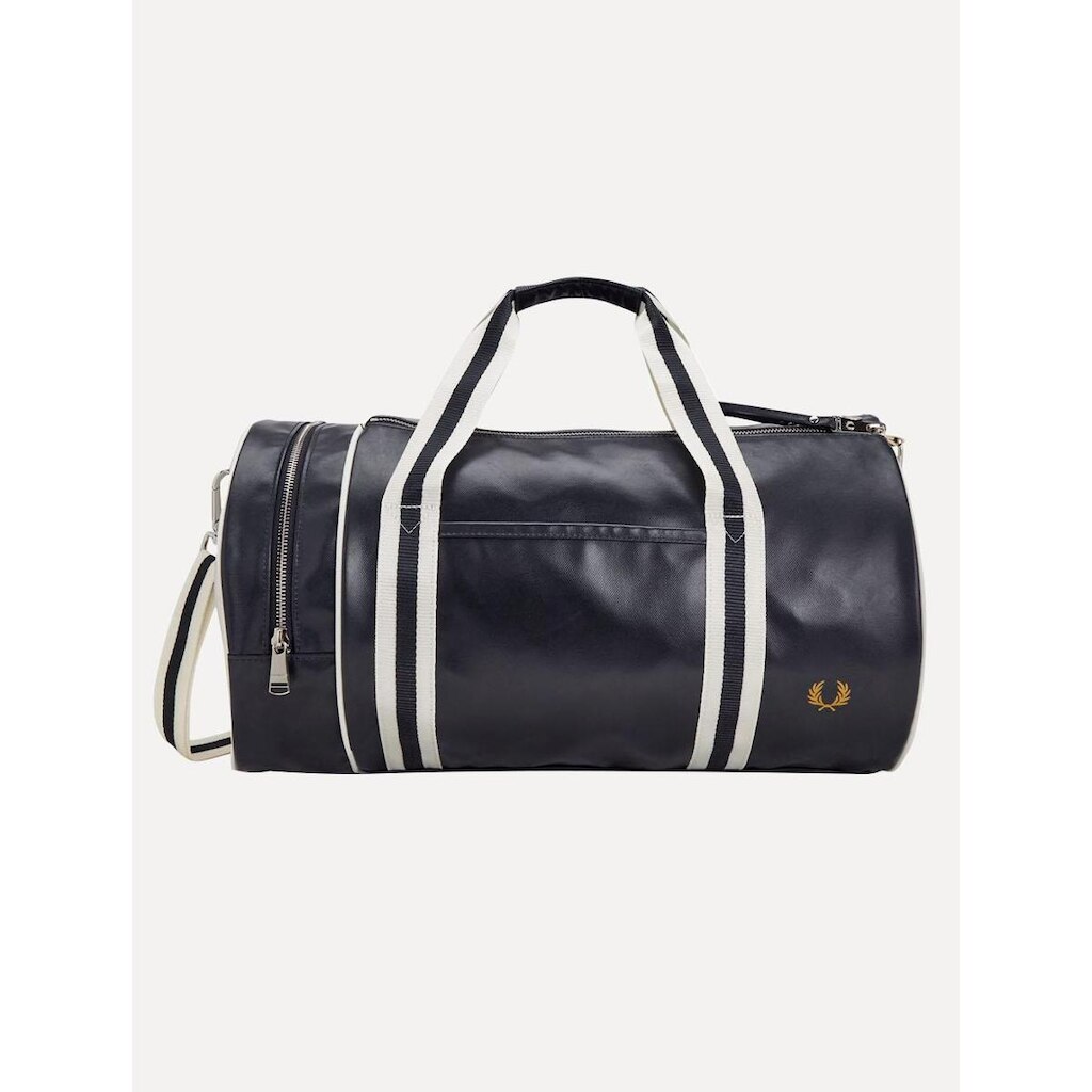 Bolsa Fred Perry Masculina Classic Barrel Off-White/Azul Marinho