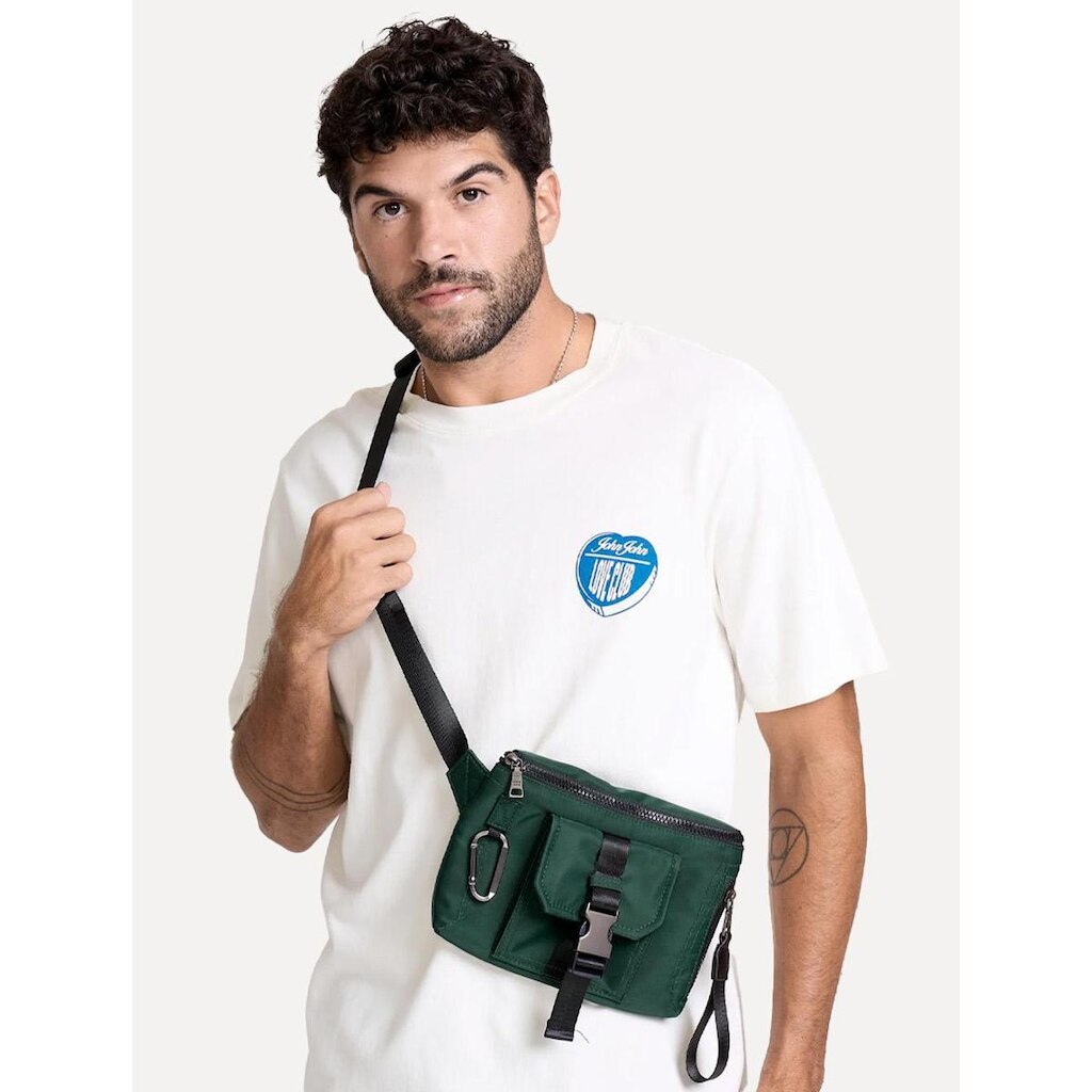 Bolsa John John Masculina Crossbody Gabe Verde Escuro