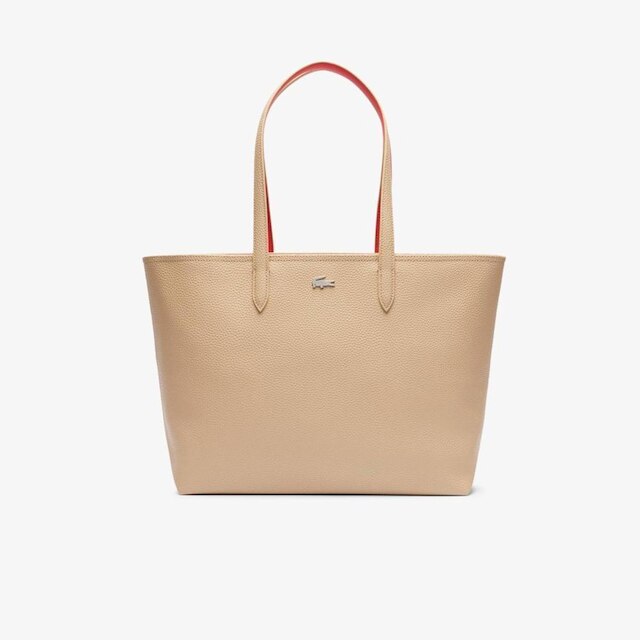 Bolsa Lacoste Tote Anna com zíper Feminina - Bege | Netshoes