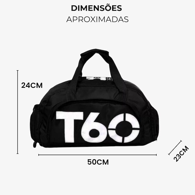 Bolsa Mala de Viagem Academia Dagg Sacola Esportiva Resistente Com Alça e Compartimento Térmico
