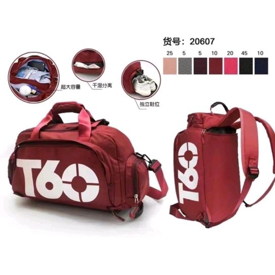 Bolsa Mala Mochila T60 Academia Bagagem Viagem Cor: - Vermelho Menor preço em Bolsa Mala Mochila T60 Academia Bagagem Viagem Cor: - Vermelho