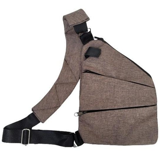 Bolsa Masculina Transversal Pochete de Ombro Slim Bag Anti Roubo Moderna - Marrom Menor preço em Bolsa Masculina Transversal Pochete de Ombro Slim Bag Anti Roubo Moderna - Marrom