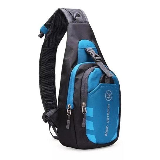 BOLSA MOCHILA IMPERMEÁVEL TRANSVERSAL CROSSBODY POCHETE DE PEITO PORTÁTIL ALÇA ÚNICA AJUSTÁVEL - Azul Menor preço em BOLSA MOCHILA IMPERMEÁVEL TRANSVERSAL CROSSBODY POCHETE DE PEITO PORTÁTIL ALÇA ÚNICA AJUSTÁVEL - Azul