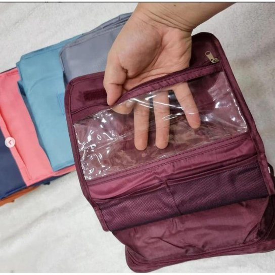 Bolsa Necessaire Feminina Masculina Viagem Mala com Cabide Divisoria - Vinho Menor preço em Bolsa Necessaire Feminina Masculina Viagem Mala com Cabide Divisoria - Vinho