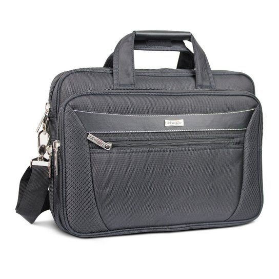 Bolsa Pasta Executiva para Notebook 15" LS Bolsas expansível estofada alça tiracolo e alça de mão - Preto Menor preço em Bolsa Pasta Executiva para Notebook 15" LS Bolsas expansível estofada alça tiracolo e alça de mão - Preto