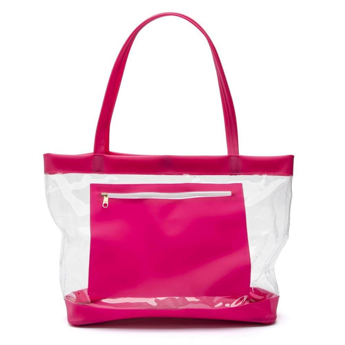 pink transparent bolsa