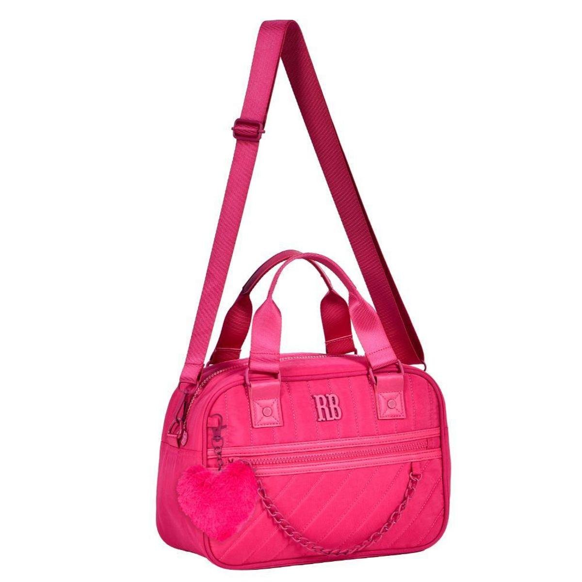 Bolsa Rebecca Bonbon Transversal Baú Corrente - Rosa | Netshoes