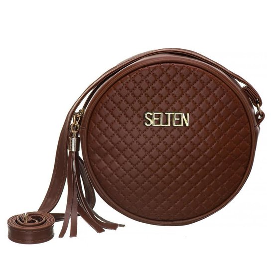 Bolsa Redonda Feminina Matelassê Alça Transversal Dia a Dia - Marrom Menor preço em Bolsa Redonda Feminina Matelassê Alça Transversal Dia a Dia - Marrom