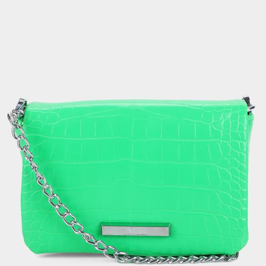 Bolsa Santa Lolla Mini Bag Croco Alça Corrente Feminina - Verde claro Menor preço em Bolsa Santa Lolla Mini Bag Croco Alça Corrente Feminina - Verde claro