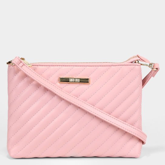 Bolsa Santa Lolla Transversal Matelassê Pequena Feminina - Rosa Claro Menor preço em Bolsa Santa Lolla Transversal Matelassê Pequena Feminina - Rosa Claro