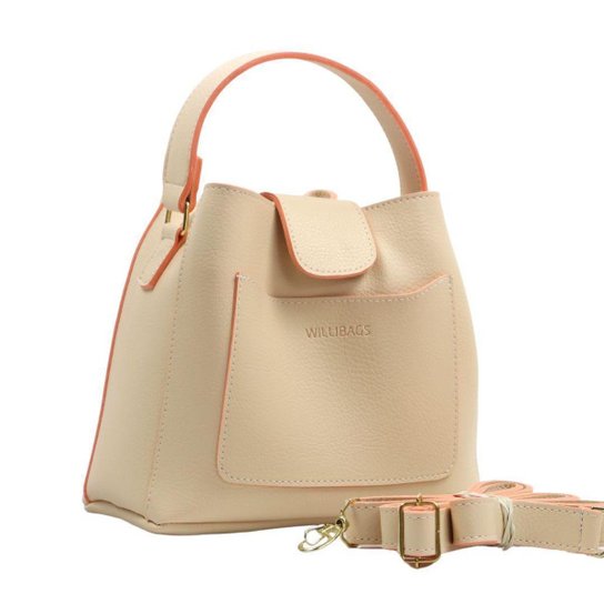 Bolsa Saquinho Transversal Regulável WilliBags Com Divisórias Internas Alça de Mão Bolso Externo - Off White Menor preço em Bolsa Saquinho Transversal Regulável WilliBags Com Divisórias Internas Alça de Mão Bolso Externo - Off White