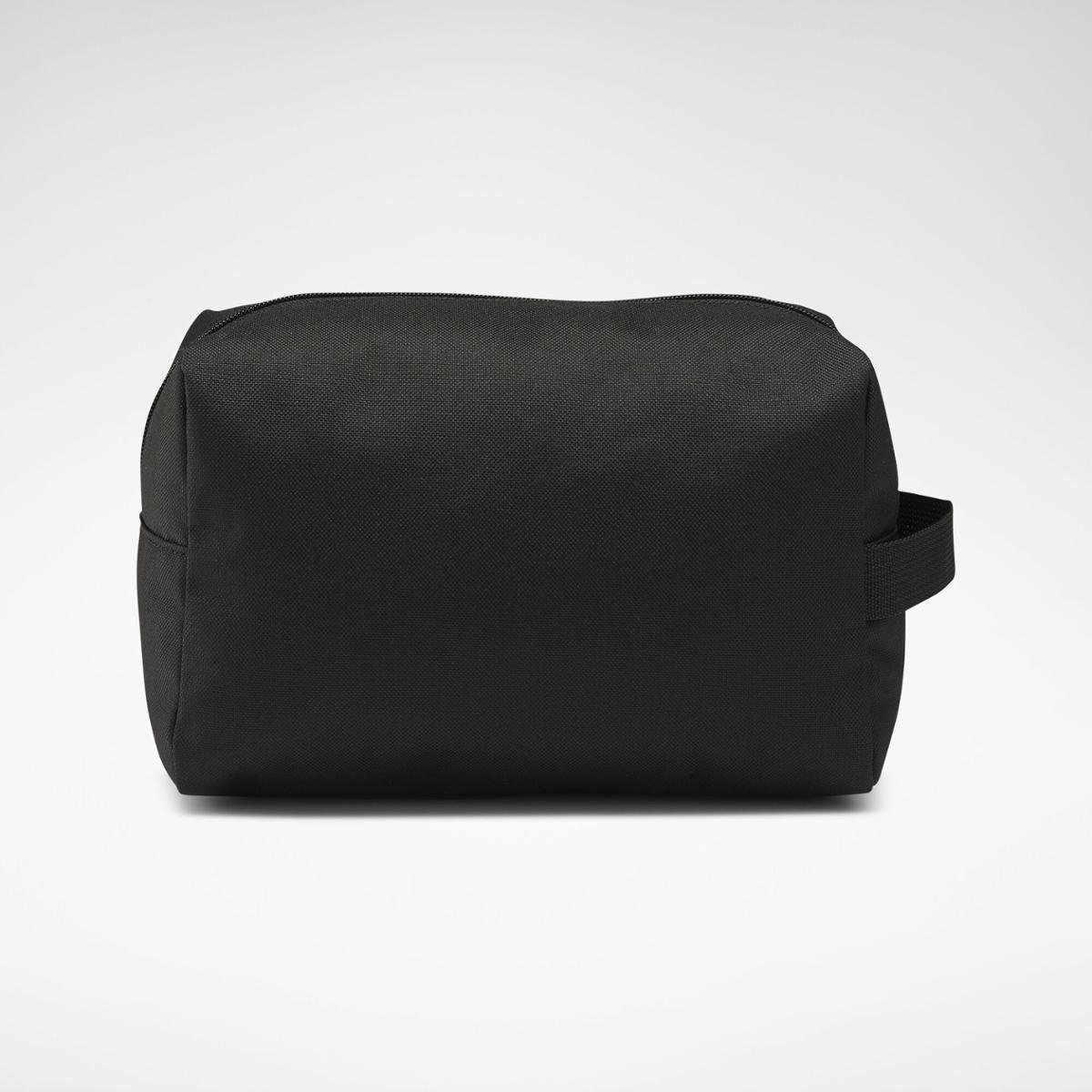 black leather toiletry bolsa