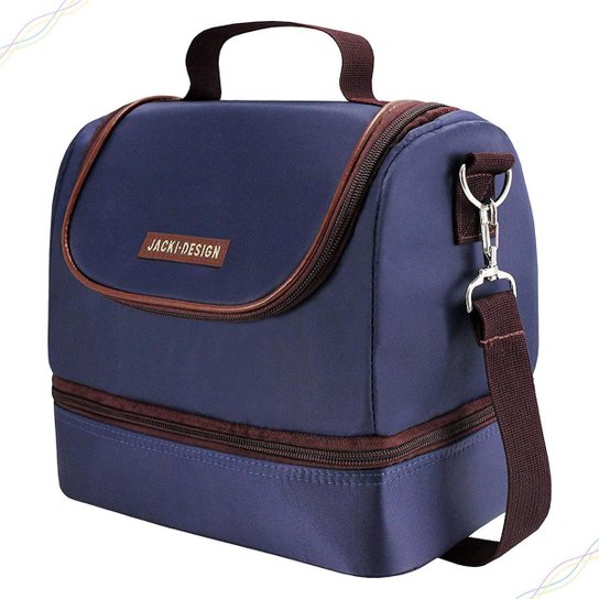 Bolsa Térmica For Men Lancheira Dupla Masculina Marmita Jacki Design - Azul+Caramelo Menor preço em Bolsa Térmica For Men Lancheira Dupla Masculina Marmita Jacki Design - Azul+Caramelo