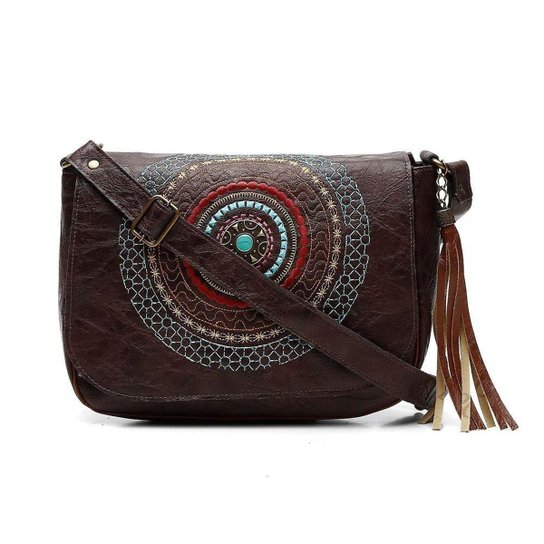Bolsa Transversal Alice Monteiro Bordado Mandala Ref 295 Feminina - Café é ruim? Bolsa Transversal Alice Monteiro Bordado Mandala Ref 295 Feminina - Café é boa?