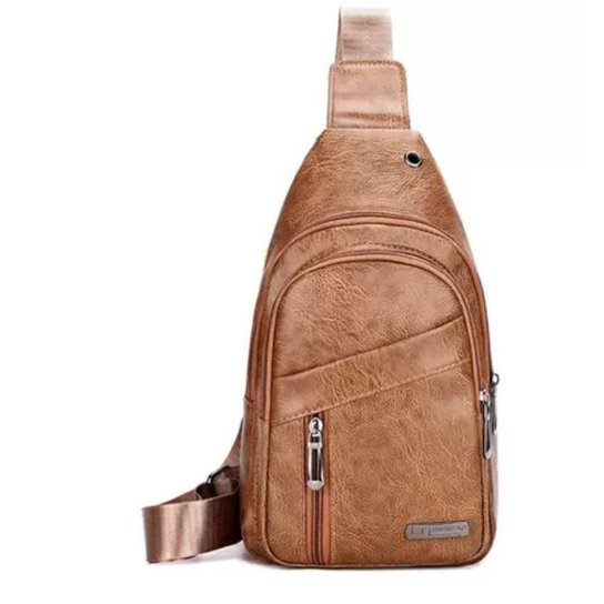 Bolsa Transversal Masculina Couro Ombro Peito Nova Pochete - Marrom Menor preço em Bolsa Transversal Masculina Couro Ombro Peito Nova Pochete - Marrom