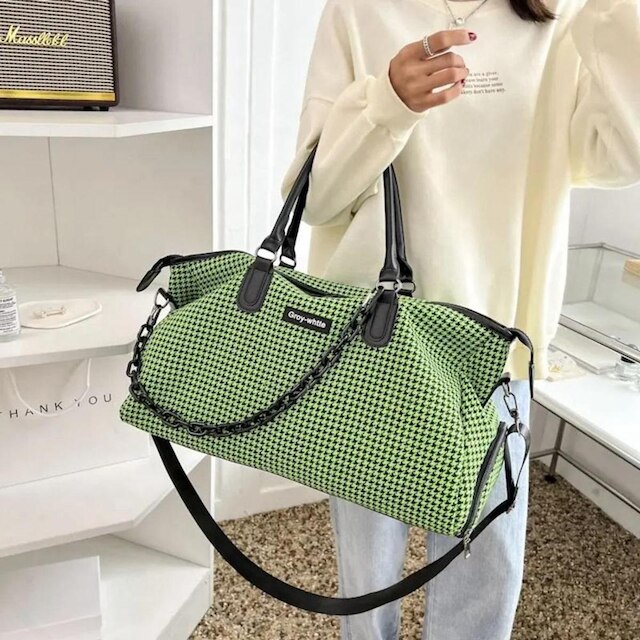 Bolsa Transversal Xadrez Unissex Viagens Academia Trabalho