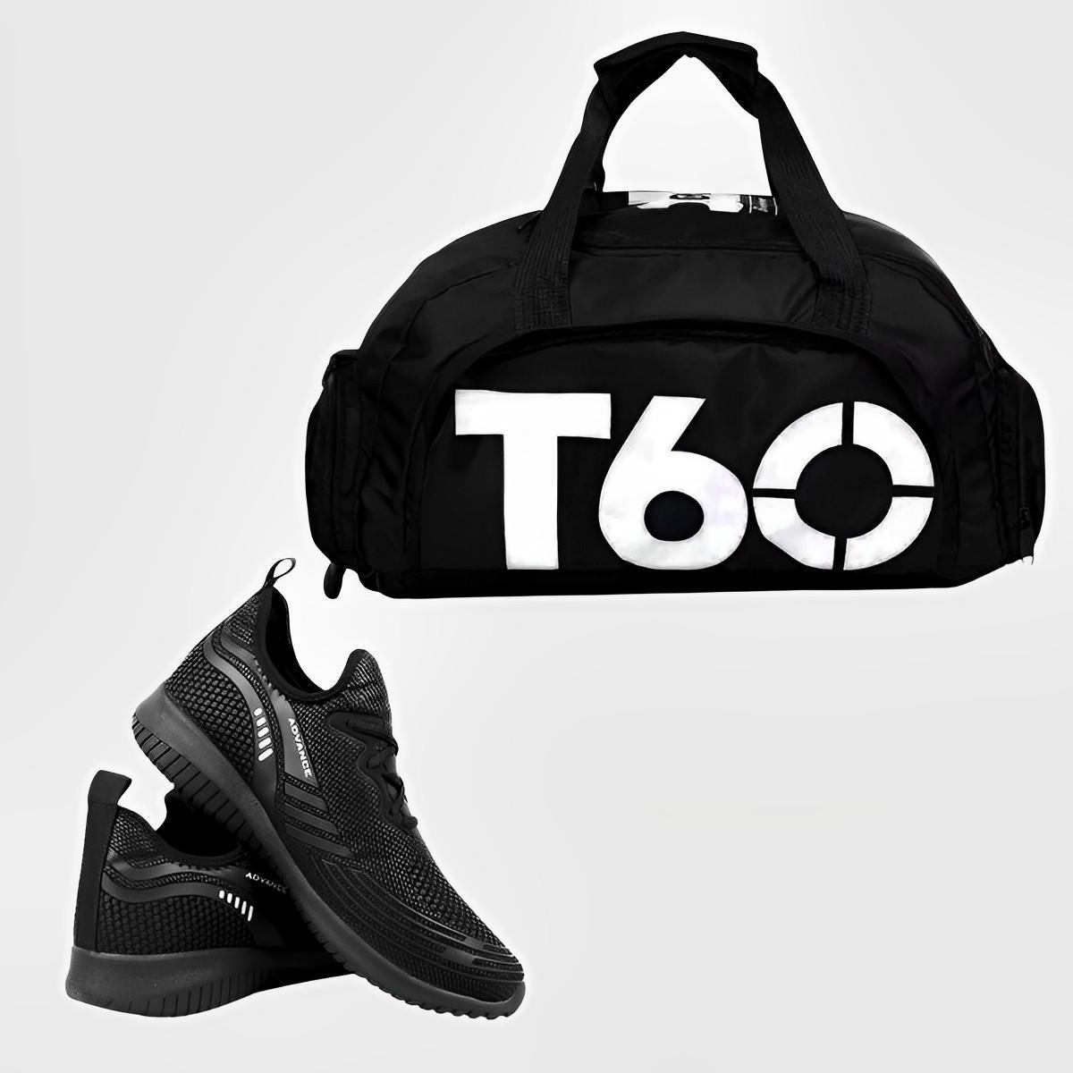 Bolsa Viagem Masculina Esportiva + Tênis DAGG Soft Pro Essportivo Preto ...