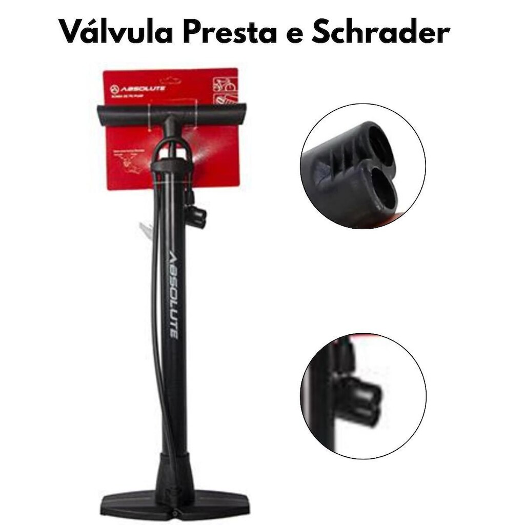 Bomba De Ar Absolute Grande Metálica Oficina  Bicicleta