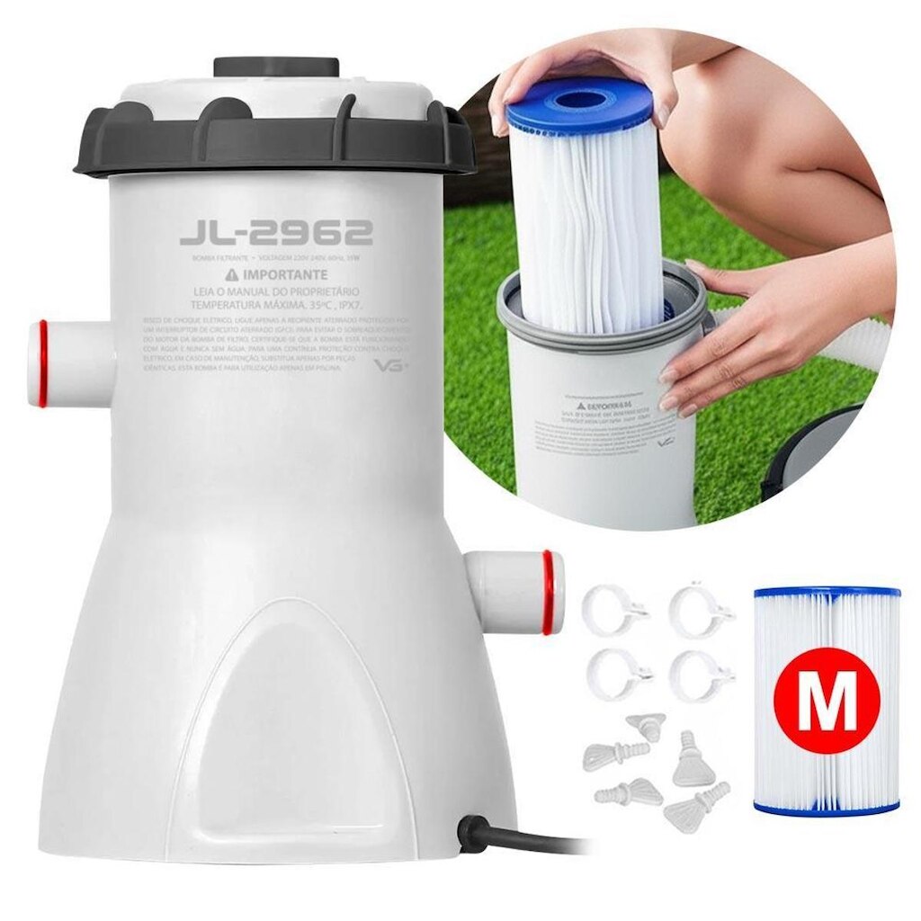 Bomba FiItrante 2.006 L/H para Piscina Inflável e Estrutural Filtro VG Plus 220v