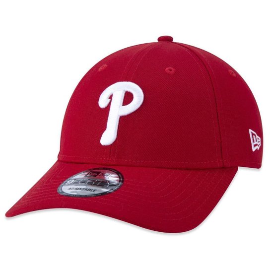 BONE 9FORTY SNAPBACK MLB PHILADELPHIA PHILLIES ABA CURVA VERMELHO VERMELHO NEW ERA
