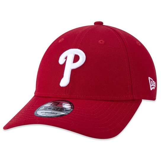 BONE 9FORTY SNAPBACK MLB PHILADELPHIA PHILLIES ABA CURVA VERMELHO VERMELHO NEW ERA - Vermelho