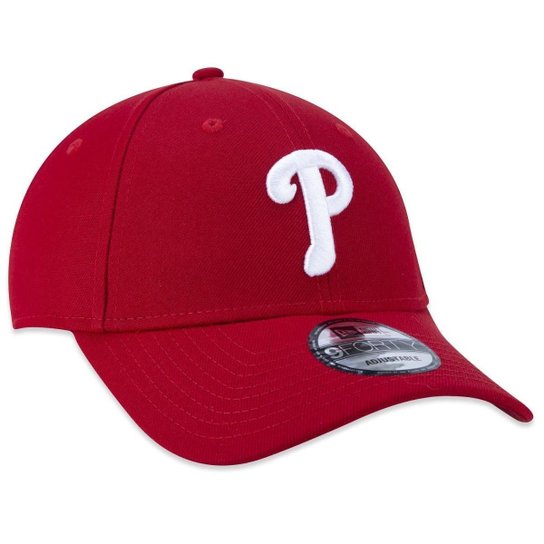 BONE 9FORTY SNAPBACK MLB PHILADELPHIA PHILLIES ABA CURVA VERMELHO VERMELHO NEW ERA