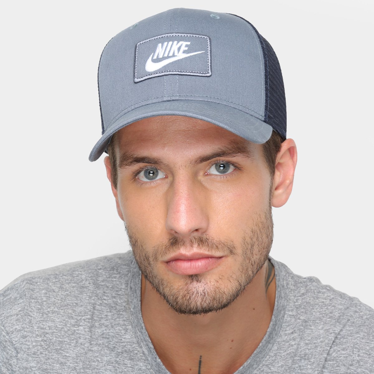 Boné Aba Curva Nike NSW CLC99 - Azul+Preto | Netshoes