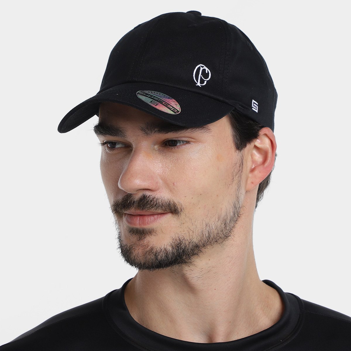 Boné Aba Curva SuperCap Corinthians Bordado Strapback - 1